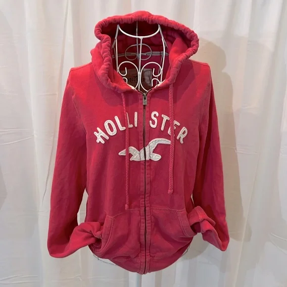 Hollister | Tops | Y2k 200s Hollister Pink Zip Fairy Grunge Hoodie